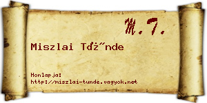 Miszlai Tünde névjegykártya