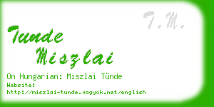 tunde miszlai business card